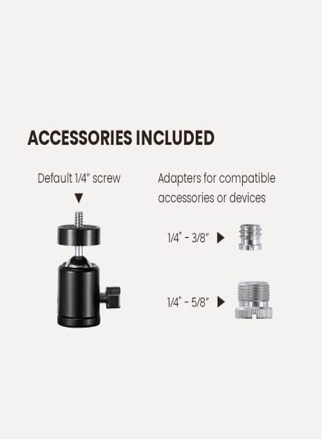 Mount Plus XMA-08 VESA Ball Head Adaptor for Monitor Arms | 3/8” & 5/8” Adapters | 360° Rotation Ball Joint | Mount Webcam, Camera, LED Light, Voice Recording. Microphone - Image 4